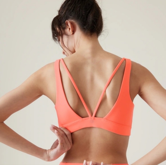 Athleta Exhale Bra D-DD+ Coral Orange Peach Sports Bra Women's Size XS - Picture 2 of 8